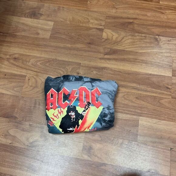 AC/DC Mens Grey Black High Voltage Graphic Draw String Hoodie Sweatshirt Small - Picture 10 of 10